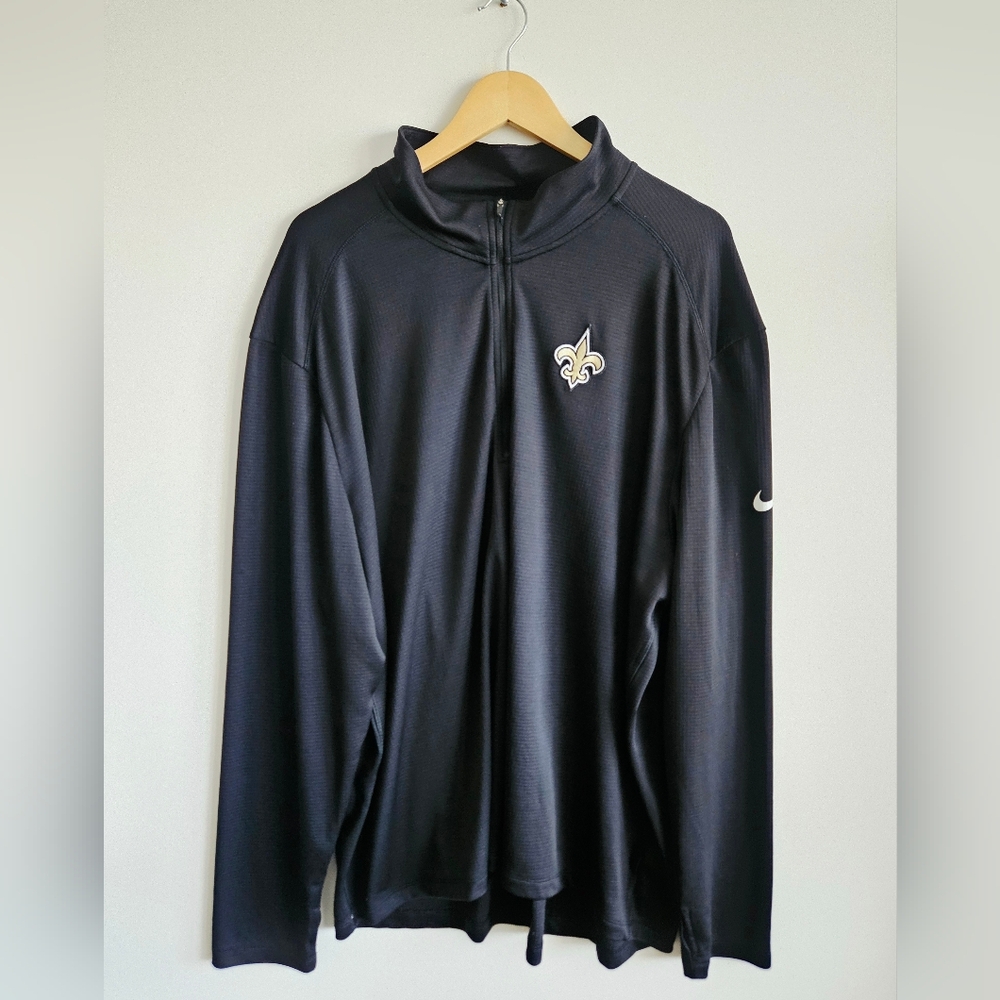 Nike New Orleans Saints Dri-FIT 1/4 Zip‎ Pullover Men's 3XL Black NFL Sideline